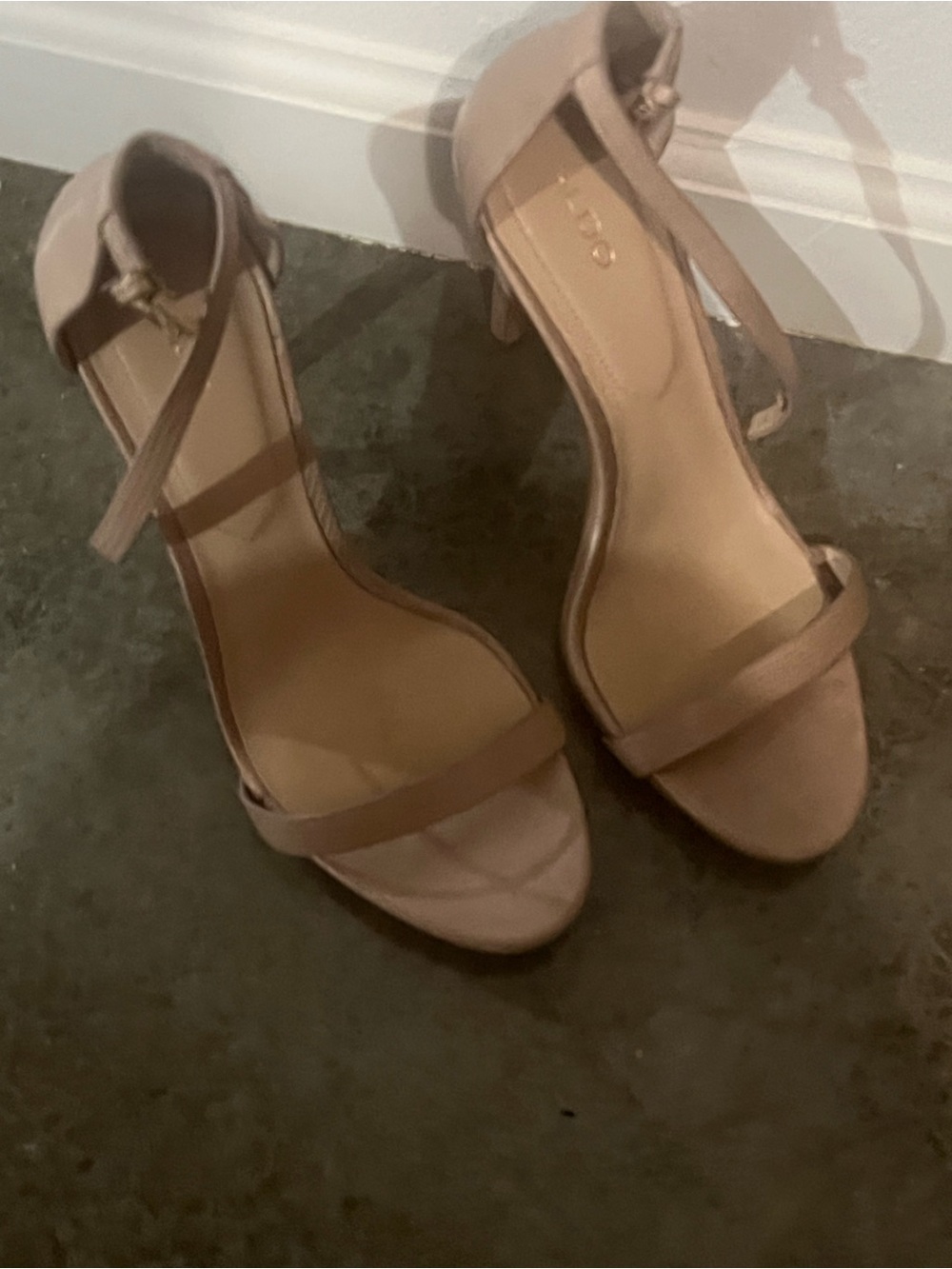 Women's Nude Ankle-Strap Heel Sandals